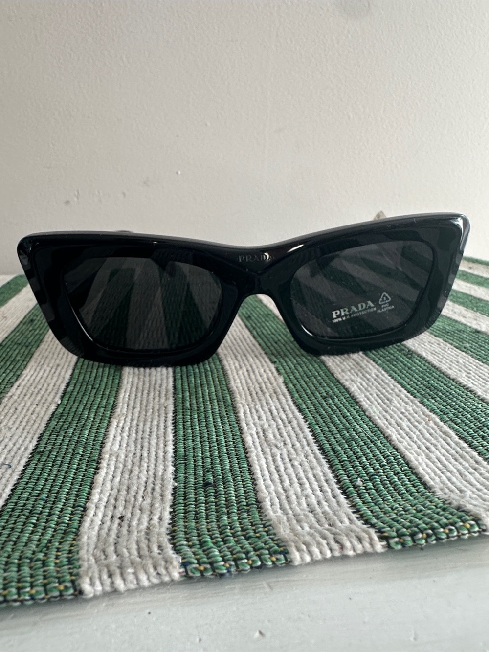 Prada Black Cat-Eye Sunglasses with Subtle Logo
